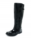 The kind of polish that keeps you dry. DKNY's Nicki rain boots feature buckles along the side.