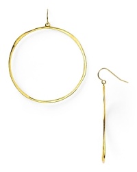 Simplicity rules with this pair of sterling 18-karat gold plated hoop earrings from Gorjana, flaunting a barely there design and delicate dangle. Simplicity rules with this pair of sterling 18-karat gold plated hoop earrings from Gorjana, flaunting a barely there design and delicate dangle.