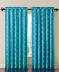 Both playful and modern, the Cassidy pole top panel from Victoria Classics offers a sleek wave design atop a variety of bold hues to enliven any contemporary decor. Both playful and modern, the Cassidy pole top panel from Victoria Classics offers a sleek wave design atop a variety of bold hues to enliven any contemporary decor.