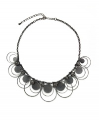 Well rounded: Sandblast paillettes and beaded accents create a chic circular design on this necklace from Style&co. Crafted in hematite tone mixed metal. Approximate length: 16 inches + 3-1/2 inch extender. Approximate drop: 4-1/2 inches. Well rounded: Sandblast paillettes and beaded accents create a chic circular design on this necklace from Style&co. Crafted in hematite tone mixed metal. Approximate length: 16 inches + 3-1/2 inch extender. Approximate drop: 4-1/2 inches.