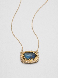From the Elements Siyabona Collection. Faceted cushion labradorite stone surrounded in Swarovski crystals in a goldtone setting on a link chain. Goldtone Swarovski crystalsLabradoriteLength, about 16 to 19 adjustable18k goldplated lobster clasp closureMade in USA From the Elements Siyabona Collection. Faceted cushion labradorite stone surrounded in Swarovski crystals in a goldtone setting on a link chain. Goldtone Swarovski crystalsLabradoriteLength, about 16 to 19 adjustable18k goldplated lobster clasp closureMade in USA