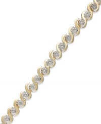 Embrace your elegant side. Victoria Townsend's bracelet, set in 18k gold over sterling silver, offers a radiant look with round-cut diamonds (1/4 ct. t.w.) only enhancing the luster. Approximate length: 7 inches. Embrace your elegant side. Victoria Townsend's bracelet, set in 18k gold over sterling silver, offers a radiant look with round-cut diamonds (1/4 ct. t.w.) only enhancing the luster. Approximate length: 7 inches.