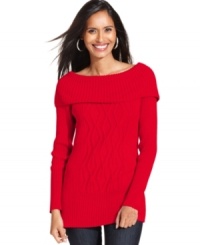 Textured metallic-flecked knit and cozy tunic silhouette update Style&co.'s petite sweater. Let the oversized collar seductively slide off your shoulders for a nighttime look! Textured metallic-flecked knit and cozy tunic silhouette update Style&co.'s petite sweater. Let the oversized collar seductively slide off your shoulders for a nighttime look!
