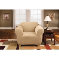 Sure Fit Stretch Pique Knit Chair Slipcover, Cream Sure Fit Stretch Pique Knit Chair Slipcover, Cream