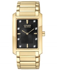 Powered by light, this golden Palidoro watch by Citzen gleams with diamond accents. Powered by light, this golden Palidoro watch by Citzen gleams with diamond accents.