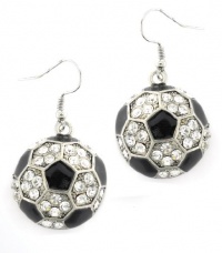 Soccer Ball Pave Crystal & Enamel Dangle Earrings Soccer Ball Pave Crystal & Enamel Dangle Earrings