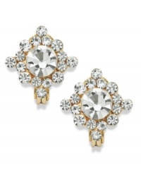 Glittering glass accents and golden shine lend a stunning appearance to these stud earrings from Charter Club. Crafted in gold tone mixed metal, they're an elegant addition to your look for all hours of the day. Approximate diameter: 1/2 inch. Glittering glass accents and golden shine lend a stunning appearance to these stud earrings from Charter Club. Crafted in gold tone mixed metal, they're an elegant addition to your look for all hours of the day. Approximate diameter: 1/2 inch.