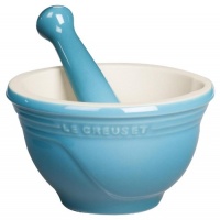 Le Creuset Stoneware 10-Ounce Mortar and Pestle, Caribbean Le Creuset Stoneware 10-Ounce Mortar and Pestle, Caribbean