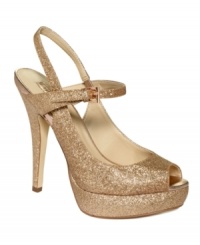 Fall in love with this sparkly pair. INC International Concepts' Mariela Mary Jane platform pumps feature a sexy slingback heel and a completely covered platform and heel. Fall in love with this sparkly pair. INC International Concepts' Mariela Mary Jane platform pumps feature a sexy slingback heel and a completely covered platform and heel.