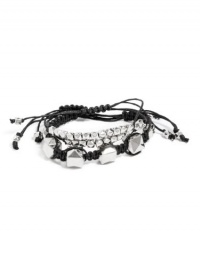 GUESS Silver-Tone Pyramid-Stud Friendship Brac, SILVER GUESS Silver-Tone Pyramid-Stud Friendship Brac, SILVER