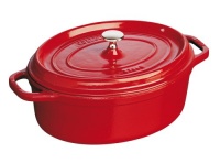 Staub 4.5 Quart Oval Cocotte, Cherry Red Staub 4.5 Quart Oval Cocotte, Cherry Red