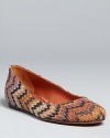 So Missoni, these ballet flats add forever-fashionable design to your shoe wardrobe in an iconic print.