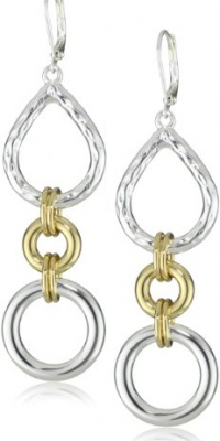 T Tahari Gold and Silver Link Drop Earrings