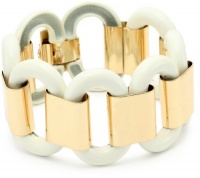 Anne Klein Gold-Tone and Ivory Flex with Buckle Accent Stretch Bracelet Anne Klein Gold-Tone and Ivory Flex with Buckle Accent Stretch Bracelet