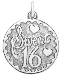 Teenage dream. Celebrate a teen's milestone birthday with this sentimental Sweet 16 charm from Rembrandt. Set in sterling silver. Approximate drop: 1 inch. Teenage dream. Celebrate a teen's milestone birthday with this sentimental Sweet 16 charm from Rembrandt. Set in sterling silver. Approximate drop: 1 inch.