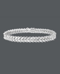 Let spring, and sparkle, come to life! B. Brilliant's luminous bracelet features two elegant rows of marquise-cut cubic zirconias (14-3/8 ct. t.w.) set in sterling silver. Approximate length: 7-1/4 inches. Let spring, and sparkle, come to life! B. Brilliant's luminous bracelet features two elegant rows of marquise-cut cubic zirconias (14-3/8 ct. t.w.) set in sterling silver. Approximate length: 7-1/4 inches.
