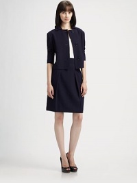 Impeccably tailored wool, accented by soft, flattering pleats.Self waistbandFront pleatsConcealed back zipFully linedAbout 22½ from natural waistWoolDry cleanImportedModel shown is 5'9 (175cm) wearing US size 4. Impeccably tailored wool, accented by soft, flattering pleats.Self waistbandFront pleatsConcealed back zipFully linedAbout 22½ from natural waistWoolDry cleanImportedModel shown is 5'9 (175cm) wearing US size 4.
