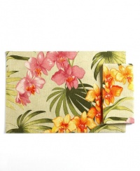 Tommy Bahama African Orchid, Pack of 4 Napkins, Linen