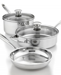 The basics for building a better kitchen. These smart pieces will be the shining stars of your range, featuring brilliant mirror-polished exteriors and satin-polished interiors that standout in style. Encapsulated aluminum bases heat up fast and evenly for perfect results every time. 5-year warranty. The basics for building a better kitchen. These smart pieces will be the shining stars of your range, featuring brilliant mirror-polished exteriors and satin-polished interiors that standout in style. Encapsulated aluminum bases heat up fast and evenly for perfect results every time. 5-year warranty.