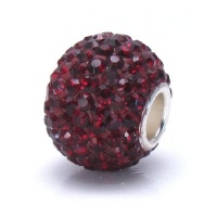 Bella Fascini Garnet Red Crystal Pave Round Charm - Large European Charm Bracelet Bling Bead or Pendant - Fits Perfectly on Chamilia Moress Pandora and All Compatible Brands Bella Fascini Garnet Red Crystal Pave Round Charm - Large European Charm Bracelet Bling Bead or Pendant - Fits Perfectly on Chamilia Moress Pandora and All Compatible Brands