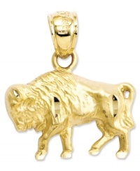 Perfect for the Buffalo Bills fan - this diamond-cut buffalo charm adds a perfect touch to any charm bracelet or necklace. Crafted in 14k gold. Chain not included. Approximate length: 3/4 inch. Approximate width: 3/5 inch. Perfect for the Buffalo Bills fan - this diamond-cut buffalo charm adds a perfect touch to any charm bracelet or necklace. Crafted in 14k gold. Chain not included. Approximate length: 3/4 inch. Approximate width: 3/5 inch.