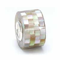 Bella Fascini Cream Khaki Champagne Mosaic Mother of Pearl Shell Bead - Fits Perfectly on Chamilia Moress Pandora and All Compatible Brands Bella Fascini Cream Khaki Champagne Mosaic Mother of Pearl Shell Bead - Fits Perfectly on Chamilia Moress Pandora and All Compatible Brands