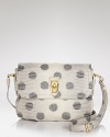 A versatile MARC BY MARC JACOBS crossbody splashed in playful dots and embellished with a turnlock closure for a little edge. Its top zip closure opens to a lined interior with 3 pockets.