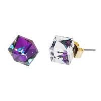 Swarovski Crystal Cube Stud Earrings-11mm Rainbow Color Swarovski Crystal Fashion Stud Earring by GemGem Jewelry Swarovski Crystal Cube Stud Earrings-11mm Rainbow Color Swarovski Crystal Fashion Stud Earring by GemGem Jewelry