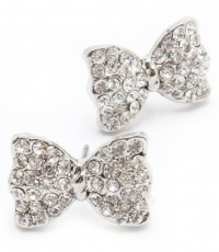 Adorable Pretty Princess Bow Stud Earrings with Sparkling Clear Austrian Crystals Adorable Pretty Princess Bow Stud Earrings with Sparkling Clear Austrian Crystals