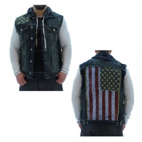 Moda Essentials Men's American Flag Jeans Denim Vest Jacket Hipster Moda Essentials Men's American Flag Jeans Denim Vest Jacket Hipster