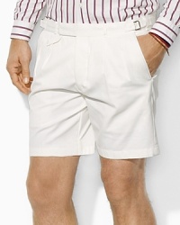 A handsome pleated short is tailored in Italy from crisp, lightweight cotton gabardine for a timeless and refined look. A handsome pleated short is tailored in Italy from crisp, lightweight cotton gabardine for a timeless and refined look.