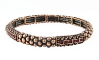Stretch Bracelet - Copper Tone Metal & Crystal Stones ~ Siam Red (FB72) Stretch Bracelet - Copper Tone Metal & Crystal Stones ~ Siam Red (FB72)