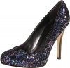 Ivanka Trump Women's Pinki Platform Pump,Blue/Black Glitter Material,7 M US