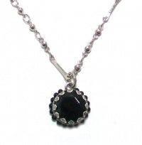 Israeli Designer Mariana Antique Silver Plated Jet Black Swarovski Crystal Pendant Necklace Israeli Designer Mariana Antique Silver Plated Jet Black Swarovski Crystal Pendant Necklace