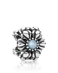 Birthstone accents add a personal touch to PANDORA's floral charm. Birthstone accents add a personal touch to PANDORA's floral charm.