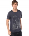 Get graphic. This crew neck t-shirt from Buffalo David Bitton is descriptive of your iconic casual style.