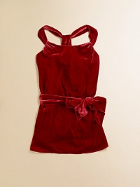 The perfect look for a holiday gathering, this pretty top is constructed in plush velvet and is stylishly detailed with a cross-back design.Slight cowlneckSleeveless with cross-back strapsHidden side zipperFully linedViscose/SilkDry cleanImported The perfect look for a holiday gathering, this pretty top is constructed in plush velvet and is stylishly detailed with a cross-back design.Slight cowlneckSleeveless with cross-back strapsHidden side zipperFully linedViscose/SilkDry cleanImported