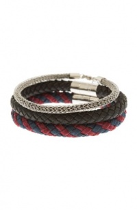 Armani Exchange Braided Leather Bracelet Set Armani Exchange Braided Leather Bracelet Set