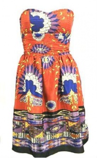 Gorgeous MM Couture by Miss Me Sweetheart Strapless Dress with Retro Abstract Print Gorgeous MM Couture by Miss Me Sweetheart Strapless Dress with Retro Abstract Print