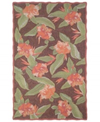 Blissfully exotic: Liora Manne's Tommy Bahama Hibiscus Bliss rug brings a lush, tropical feel to any indoor or outdoor space. Durable, fade-resistant fibers are hand-hooked to create a richly layered surface, making the rug a perfect accent in any high-traffic area. Hose off for easy cleaning. Blissfully exotic: Liora Manne's Tommy Bahama Hibiscus Bliss rug brings a lush, tropical feel to any indoor or outdoor space. Durable, fade-resistant fibers are hand-hooked to create a richly layered surface, making the rug a perfect accent in any high-traffic area. Hose off for easy cleaning.