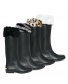 Freezing toes need a fierce fix. Make your rain boots winter-ready with these fabulous faux fur liners by Betsey Johnson.