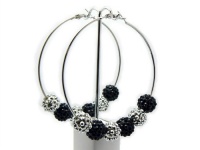 New Basketball Wives POParazzi Inspired Earrings Ier2001 Silver/jet Bk 80mm New Basketball Wives POParazzi Inspired Earrings Ier2001 Silver/jet Bk 80mm