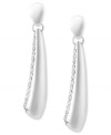 Extended elegance. This pair of linear teardrop earrings from Robert Lee Morris is crafted from silver-tone mixed metal with glass pave crystal accents lending a dazzling touch. Approximate drop: 2 inches.