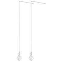 SCER024 Sterling Silver Clear Crystal Threader Ear Wire Earrings Made with Swarovski Elements SCER024 Sterling Silver Clear Crystal Threader Ear Wire Earrings Made with Swarovski Elements