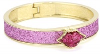 Betsey Johnson Pendants and Bangles Lips Glitter Hinged Bangle Bracelet Betsey Johnson Pendants and Bangles Lips Glitter Hinged Bangle Bracelet