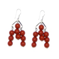 Pearlz Ocean Sterling Silver Red Jasper Dangle Earrings