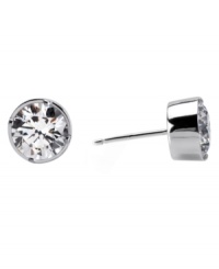Every girl's sparkling go-to. CRISLU's must-have stud earrings feature round-cut bezel-set cubic zirconias (4 ct. t.w.) set in platinum over sterling silver. Approximate diameter: 9 mm. Every girl's sparkling go-to. CRISLU's must-have stud earrings feature round-cut bezel-set cubic zirconias (4 ct. t.w.) set in platinum over sterling silver. Approximate diameter: 9 mm.