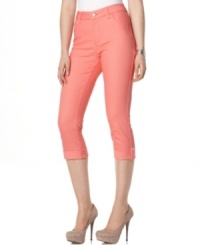 Not Your Daughter's Jeans offers a fresh capri silhouette, with all the slimming technology you love. Rhinestone tabs at the cuffs add a little sparkle, too! Not Your Daughter's Jeans offers a fresh capri silhouette, with all the slimming technology you love. Rhinestone tabs at the cuffs add a little sparkle, too!