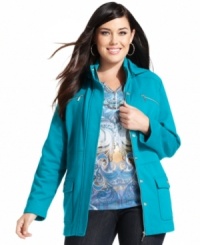 Featuring a removable hood, Style&co.'s Sport's plus size fleece jacket is a must-get for fall weather! (Clearance) Featuring a removable hood, Style&co.'s Sport's plus size fleece jacket is a must-get for fall weather! (Clearance)