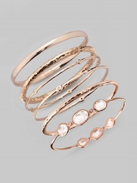The sparkle of diamonds accents a subtly hammered bangle of sterling silver and 18k gold finished in 18k rose gold plating. Diamonds, 0.15 tcw An alloy of 18K gold and sterling silver plated with 18K rose gold Diameter, about 2½ Imported Please note: Bracelets sold separately. The sparkle of diamonds accents a subtly hammered bangle of sterling silver and 18k gold finished in 18k rose gold plating. Diamonds, 0.15 tcw An alloy of 18K gold and sterling silver plated with 18K rose gold Diameter, about 2½ Imported Please note: Bracelets sold separately.